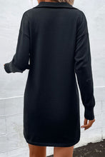 Load image into Gallery viewer, Quarter-Zip Dropped Shoulder Knit Dress
