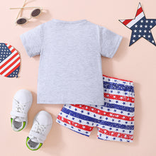 Load image into Gallery viewer, Kids USA Graphic Tee and Star and Stripe Shorts Set
