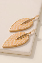 Load image into Gallery viewer, Leaf Shaped Wood Dangling Earrings
