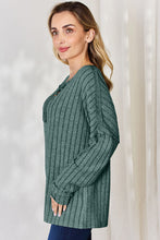 Load image into Gallery viewer, Basic Bae Full Size Ribbed Half Button Long Sleeve T-Shirt
