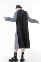 Load image into Gallery viewer, Printed Two-Tone Button Down Shirt Dress
