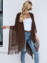 Load image into Gallery viewer, Fringe Hem Open Front Poncho
