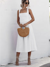 Load image into Gallery viewer, Square Neck Sleeveless Smocked Midi Dress
