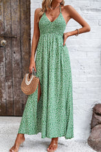 Load image into Gallery viewer, Smocked Slit Tied Printed Dress
