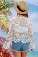 Load image into Gallery viewer, Buttoned Sheer Lace Cover Up
