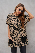 Load image into Gallery viewer, Leopard Pocketed T-Shirt Dress
