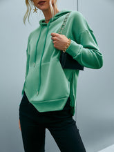 Load image into Gallery viewer, Side Slit Dropped Shoulder Hoodie
