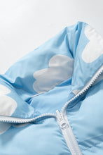 Load image into Gallery viewer, Cloud Print Drawstring Zip-Up Puffer Vest
