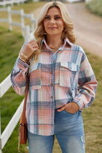 Load image into Gallery viewer, Plaid Dropped Shoulder Shacket
