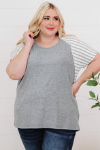 Load image into Gallery viewer, Plus Size Striped Raglan Sleeve T-Shirt
