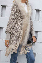 Load image into Gallery viewer, Leopard Fringe Detail Poncho
