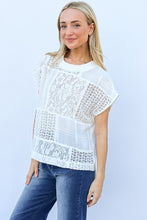 Load image into Gallery viewer, And The Why Lace Patchwork Short Sleeve Top and Cami Set
