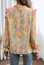 Load image into Gallery viewer, Printed Frill Flounce Sleeve Shirt
