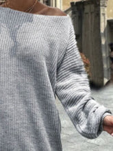 Load image into Gallery viewer, One Shoulder Lantern Sleeve Sweater Dress
