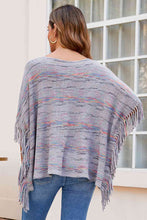 Load image into Gallery viewer, Round Neck Fringe Detail Sleeve Poncho
