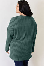 Load image into Gallery viewer, Basic Bae Full Size Ribbed Half Button Long Sleeve High-Low T-Shirt
