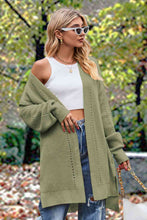 Load image into Gallery viewer, Openwork Long Sleeve Open Front Slit Cardigan
