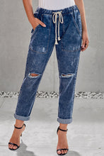 Load image into Gallery viewer, Drawstring Denim Joggers
