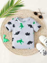 Load image into Gallery viewer, Dinosaur Print Round Neck Tee
