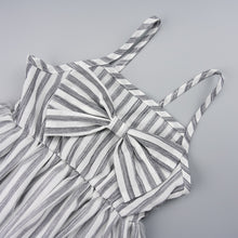 Load image into Gallery viewer, Striped Bow Detail Spaghetti Strap Dress
