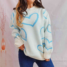 Load image into Gallery viewer, Heart Pattern Long Sleeve Sweater
