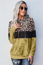Load image into Gallery viewer, Leopard Color Block Hoodie
