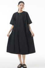 Load image into Gallery viewer, Seam Detail Frill Trim Zip-Back Midi Dress
