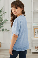 Load image into Gallery viewer, Girls Swiss Dot Spliced Lace Blouse
