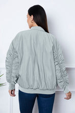 Load image into Gallery viewer, Ruched Zip Up Dropped Shoulder Jacket
