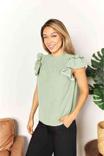 Load image into Gallery viewer, Double Take Pleated Detail Flutter Sleeve Blouse
