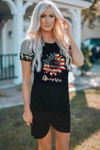 Load image into Gallery viewer, AMERICA US Flag Flower Graphic Twisted Dress
