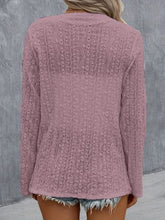 Load image into Gallery viewer, Eyelet Roll-Tab Sleeve Cardigan
