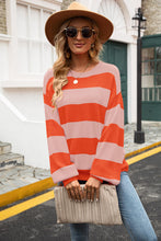 Load image into Gallery viewer, Striped Balloon Sleeve Knit Pullover
