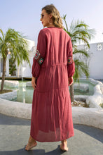 Load image into Gallery viewer, Bohemian Graphic Front Split Dress
