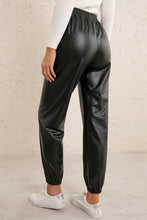 Load image into Gallery viewer, Elastic Waist PU Leather Joggers
