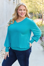 Load image into Gallery viewer, Basic Bae Full Size V-Neck Lantern Sleeve Blouse
