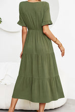 Load image into Gallery viewer, Short Sleeve V-Neck Tiered  Dress
