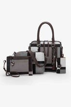 Load image into Gallery viewer, 4-Piece Color Block PU Leather Bag Set
