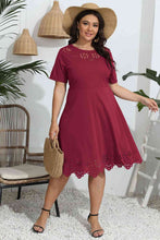 Load image into Gallery viewer, Plus Size Round Neck Openwork Dress
