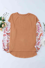 Load image into Gallery viewer, Round Neck Printed Dropped Shoulder Blouse
