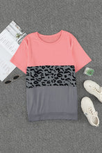 Load image into Gallery viewer, Plus Size Leopard Color Block T-Shirt
