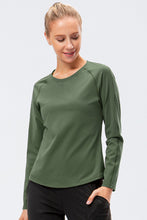 Load image into Gallery viewer, Raglan Sleeve Round Neck Athletic Top
