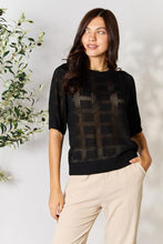 Load image into Gallery viewer, Double Take Ribbed Trim Round Neck Knit Top
