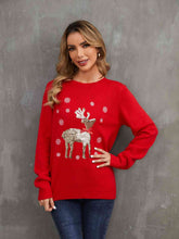 Load image into Gallery viewer, Sequin Reindeer Graphic Sweater
