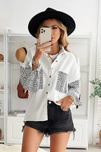 Load image into Gallery viewer, Leopard Contrast Denim Top
