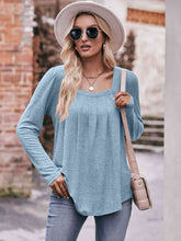 Load image into Gallery viewer, Double Take Pleated Detail Curved Hem Long Sleeve Top
