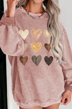 Load image into Gallery viewer, Heart Round Neck Dropped Shoulder Sweatshirt
