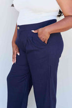 Load image into Gallery viewer, And The Why In The Mix Full Size Pleated Detail Linen Pants in Dark Navy
