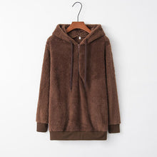 Load image into Gallery viewer, Full Size Quarter-Zip Drawstring Teddy Hoodie
