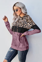 Load image into Gallery viewer, Leopard Color Block Hoodie
